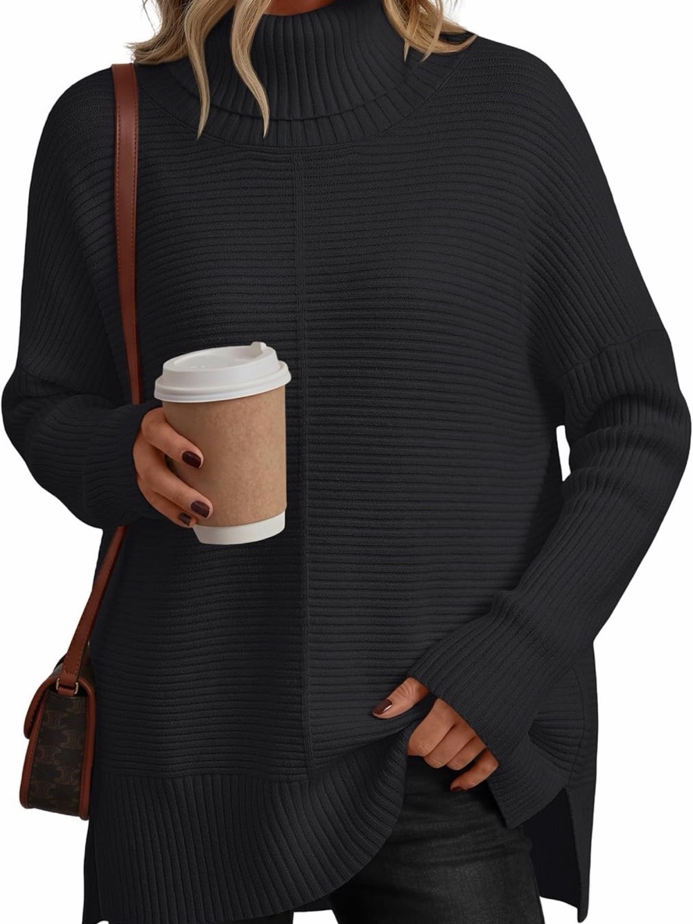 Lillusory Cozy Cowl Neck Sweater in Black
